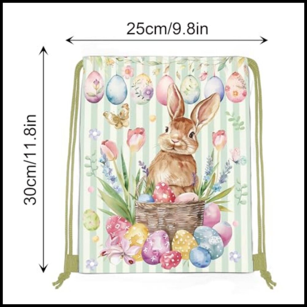 Easter Drawstring Backpack Set Non-Woven Gym Trav… - image 3